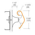 2045 Hospital Handrail, 5-3/8" High