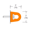 2250.1- Rubber D-Shaped Bumper 3" x 3"