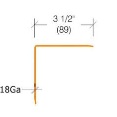 2330 - 18 gauge-  3.5" Wings Stainless Steel Corner Guard