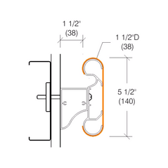 2021S Handrail, 5-1/2" High, Continuous 12' Security Bracket