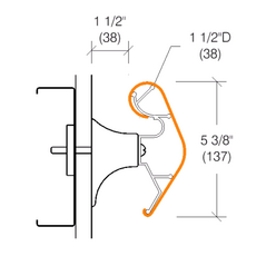 2045 Hospital Handrail, 5-3/8" High