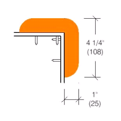 2227 Rubber Corner Protection for Carts, Cabinetry & Countertops