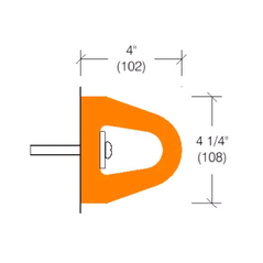 2250.2- Rubber D-Shaped Bumper 4" x 4"
