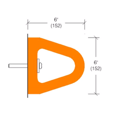 2250.3- Rubber D-Shaped Bumper - 6" x 6"