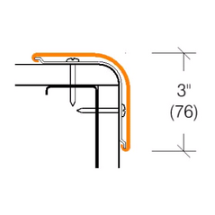 2310 Corner Guard, Bullnose Radius, 3" Wings