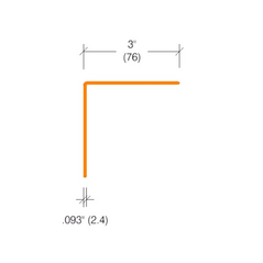 2325.2 - Textured Corner Guard - 3" Wings 90°