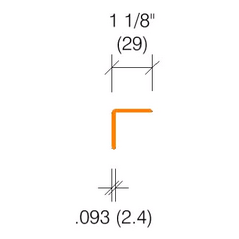 2335.1 - 1-1/8" Wings - Clear Corner Guard
