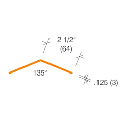 2335.3 - 135° -  2-1/2" Wings Clear Corner Guard