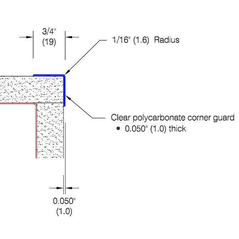 2335 - 3/4" Wings - Clear Corner Guard
