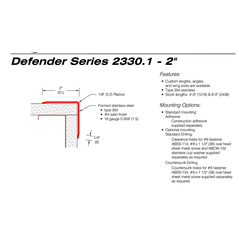 Stainless Steel Corner Guards 2" Wings