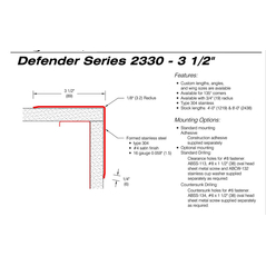 Stainless Steel Corner Guards 3.5" Wings
