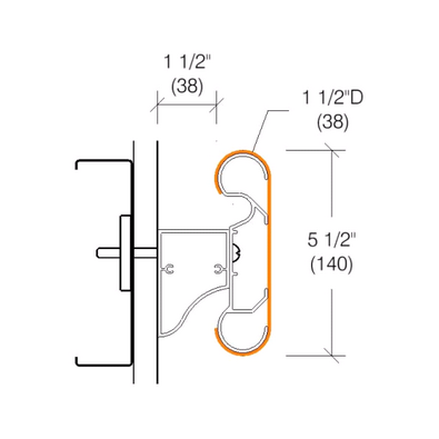 2021S Handrail, 5-1/2" High, Continuous 12' Security Bracket
