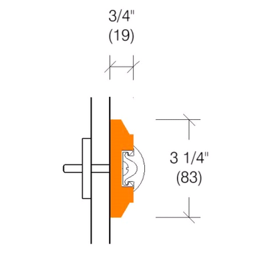2160F Wallguard, 3-1/4" High - Oak, Maple, Ash, or Cherry