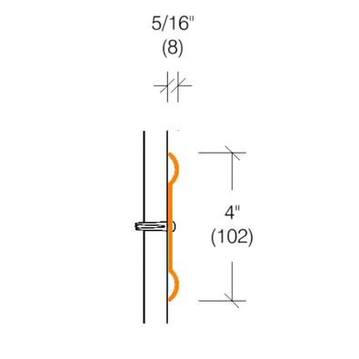 2170.1 Clear Chair Rail Lexan Wallguard 4" High