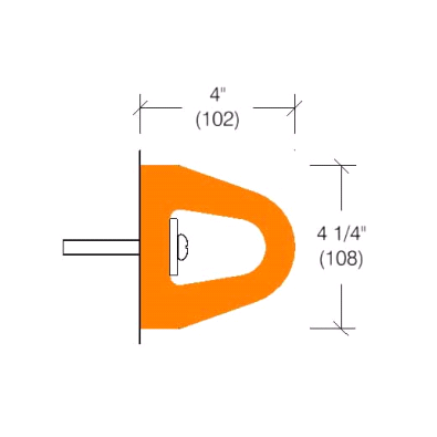 2250.2- Rubber D-Shaped Bumper 4" x 4"