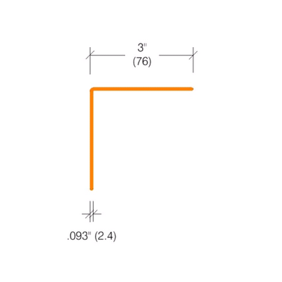 2325.2 - Textured Corner Guard - 3" Wings 90°
