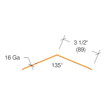 2330.4 - 16 gauge - 3.5" Wings - 135° - Stainless Steel Corner Guard