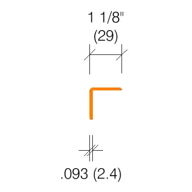2335.1 - 1-1/8" Wings - Clear Corner Guard