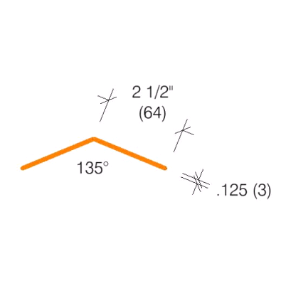 2335.3 - 135° -  2-1/2" Wings Clear Corner Guard