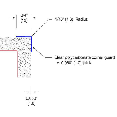 2335 - 3/4" Wings - Clear Corner Guard