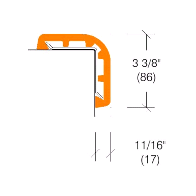 2362 Rubber Corner Guard, 3" Wing